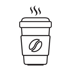 Paper coffee cup icon. Coffee cup icon in line style.