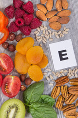 Nutritious food as source natural vitamin E and minerals. Healthy eating