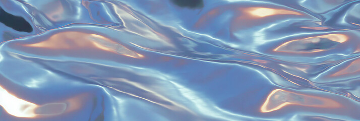 Polished silver surface reflecting light against a backdrop of grainy snow