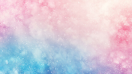 Pastel gender reveal party background, soft pink and blue gradient, gentle glowing lights, subtle sparkles, airy bokeh effect, clean space for text