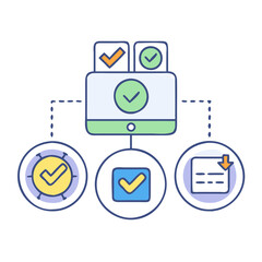 approval workflow icon, approval workflow vector illustration-simple illustration of approval workflow, perfect for approval workflow logos and icons