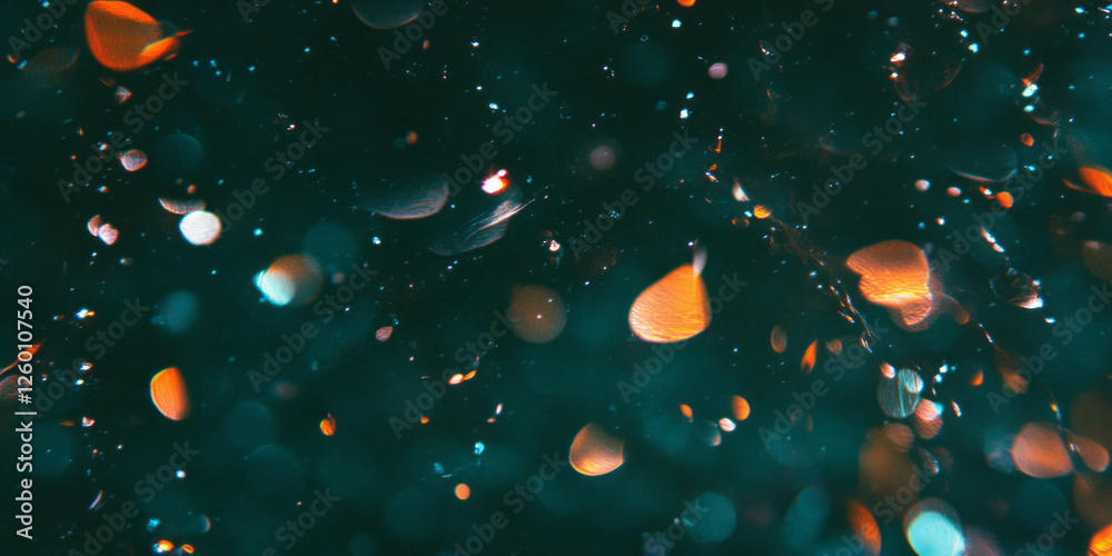 Fototapete Bokeh patterns create an enchanting texture with colorful shimmer on a dark backdrop
