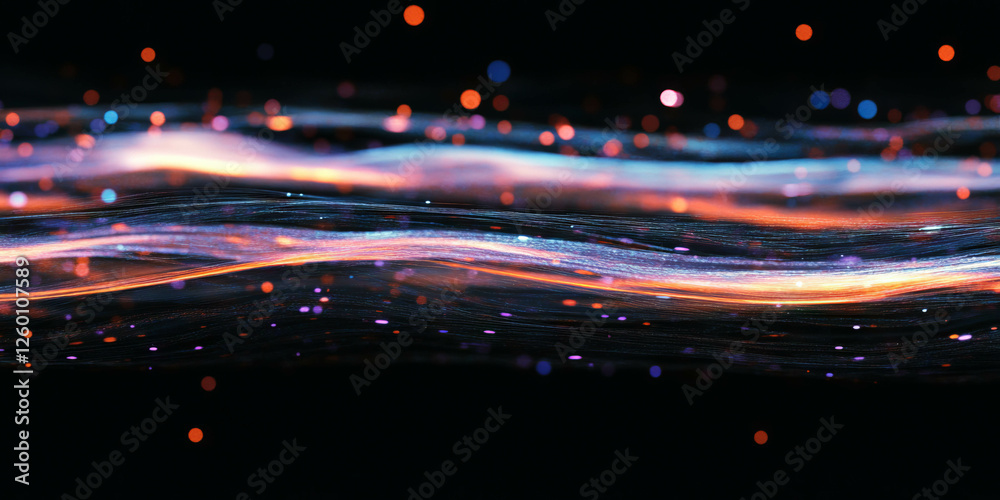 Poster Dynamic abstract bokeh patterns showcasing vibrant colors against a dark backdrop