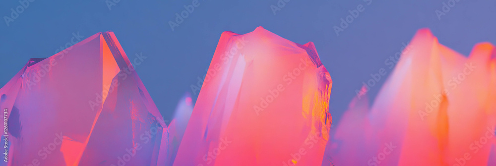 Poster vibrant abstract crystal flares presenting irregular shapes and striking color gradients