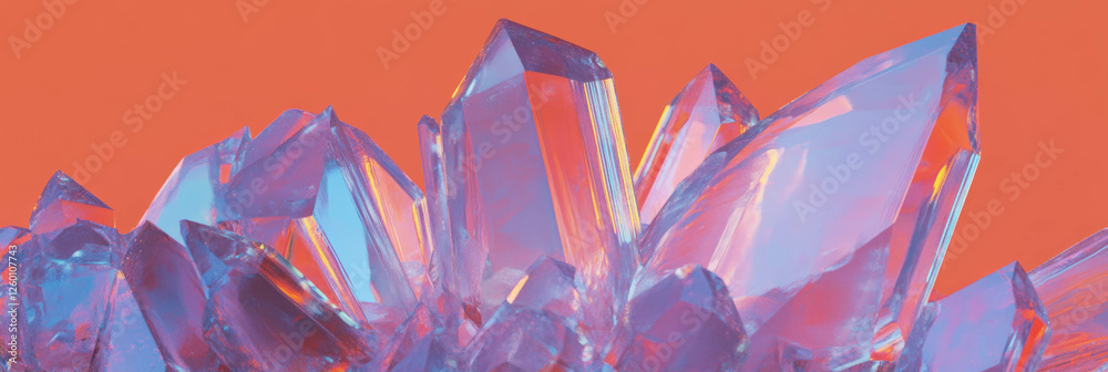 Poster vibrant abstract crystal flares showcasing irregular shapes and rich color gradients