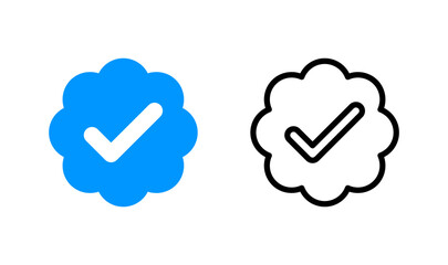 verified icon logo design. verification check mark. approved icon © LUNARA