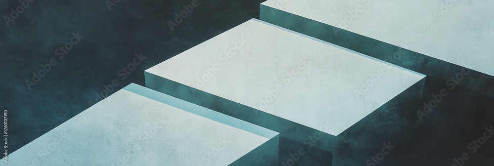 Poster abstract geometric shapes pattern with light grays and textured matte finish enhances minimalist art