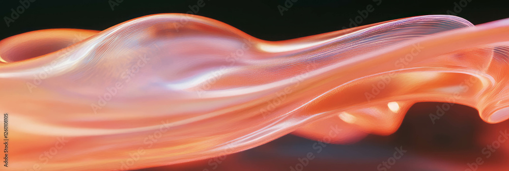 Poster flowing lines create vibrant crystal flares in abstract swirling textures and colors