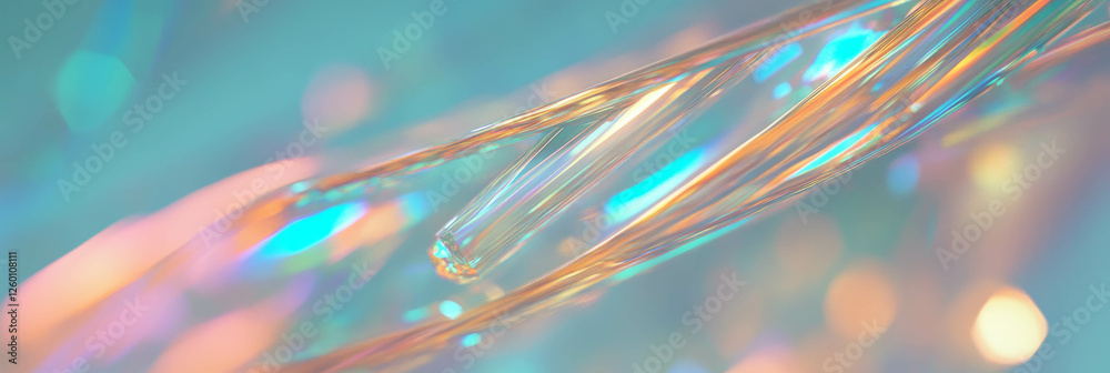 Poster vibrant abstract texture with swirling crystal flares and flowing colorful lines