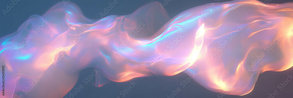 Poster swirling crystal flares create vibrant textures with flowing lines in a colorful landscape