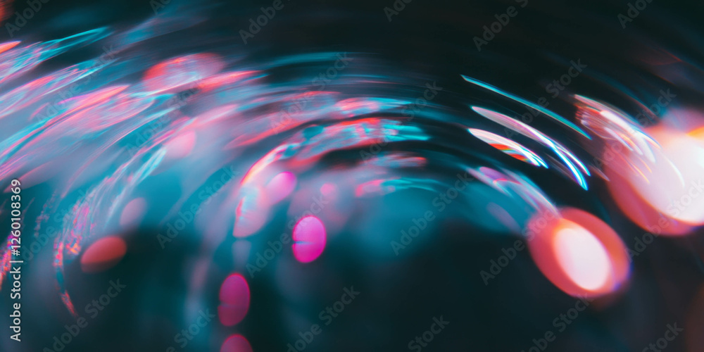 Aufkleber Dynamic interplay of angular and circular bokeh creating sparkling light patterns