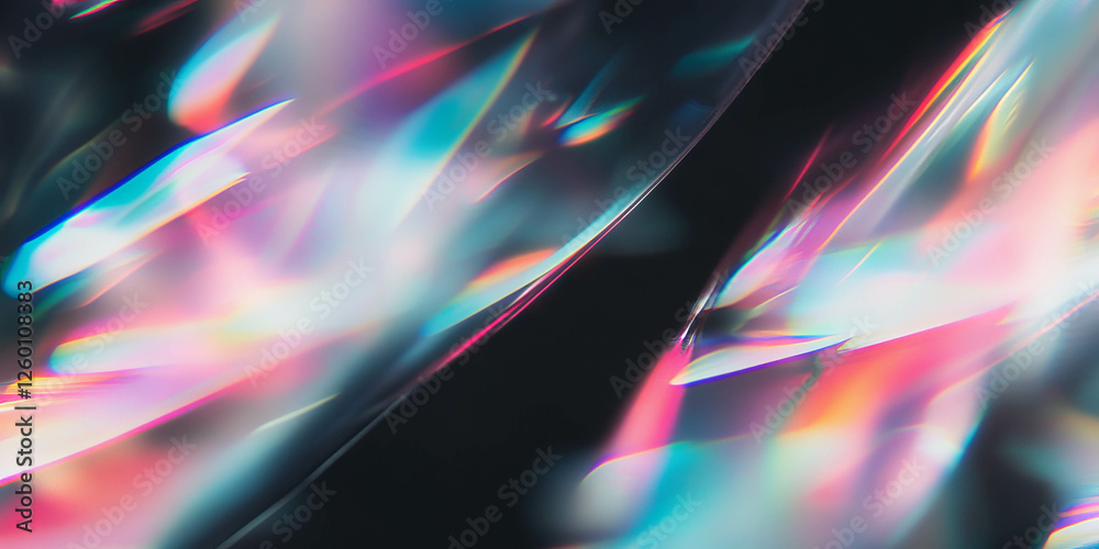 Leinwandbilder Dynamic light patterns created by mixed angular and circular bokeh on black background