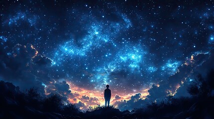 facing my faith silhouette of a man looking at the milky way at night