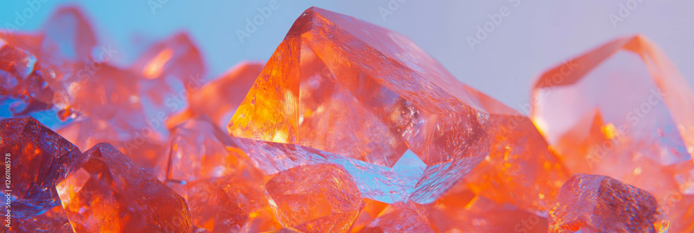 Poster Angular crystal flares showcase vibrant colors and sharp edges under soft lighting