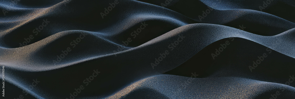 Poster exploring the unique texture of black sand with volcanic dust at a coastal location