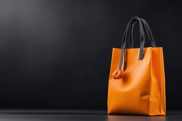 Stylish yellow bag mockup placed on a black background showcasing modern design