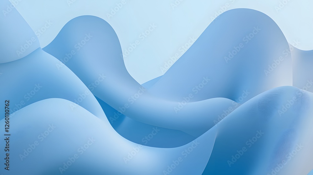 Wall mural smooth light blue shapes create a soft abstract background