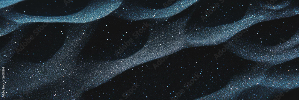 Poster unique black sand texture featuring white mineral traces showing a speckled pattern