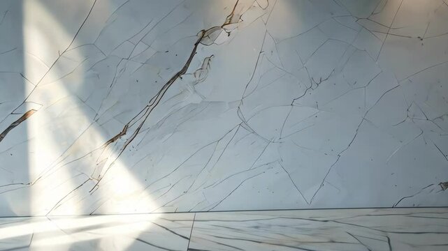 Elegant marble wall with soft lighting and shadow play