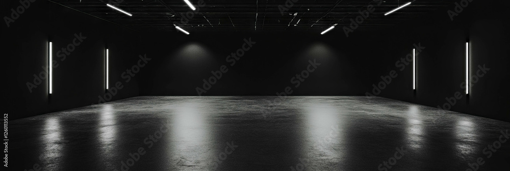 Aufkleber subtle grunge patterns on a black wall illuminated by soft lighting in a spacious area
