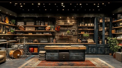 Rustic Music Studio: A Harmonious Blend of Vintage and Modern