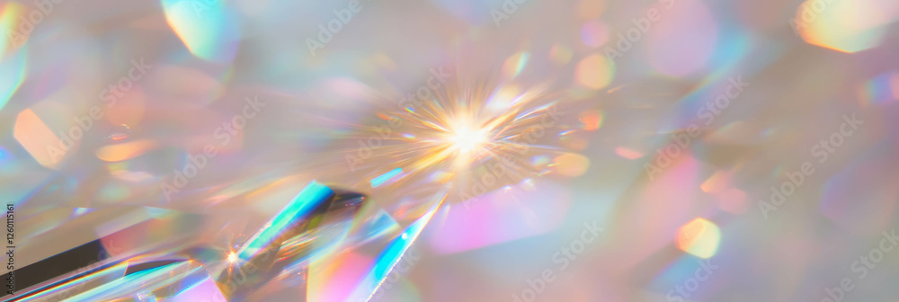 Aufkleber bright bokeh texture showcasing intense rainbow spectrum with sparkling crystalline effects