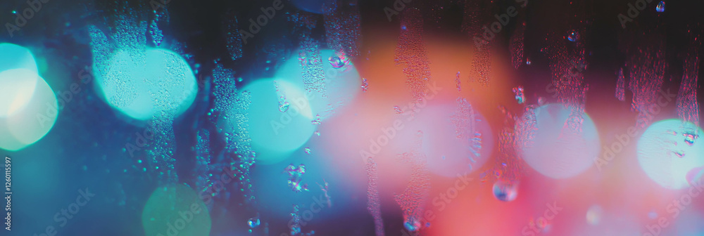 Aufkleber circular bokeh texture with vibrant blue hues and sparkling reflections