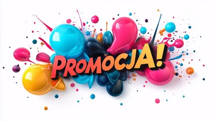 Vibrant Promotional Banner with "PROMOCJA!" Text