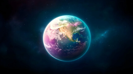 Obraz premium Earth, space, nebula, cosmic, planet, background, wallpaper, design