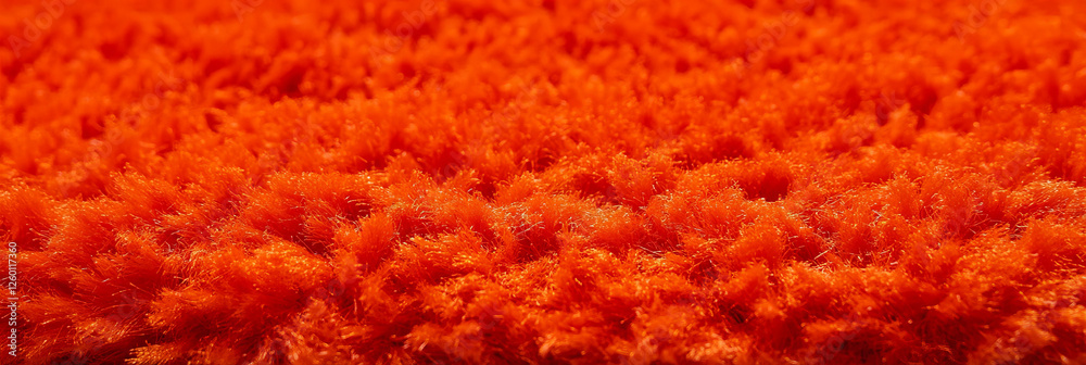 Poster bright orange dense loop carpet with textured detail and vivid highlights