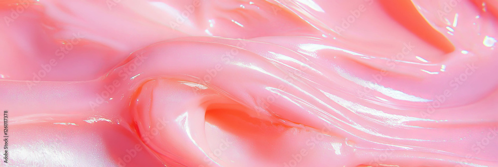 Poster bright pearly pink gel with flowing texture and intense shine for creative applications