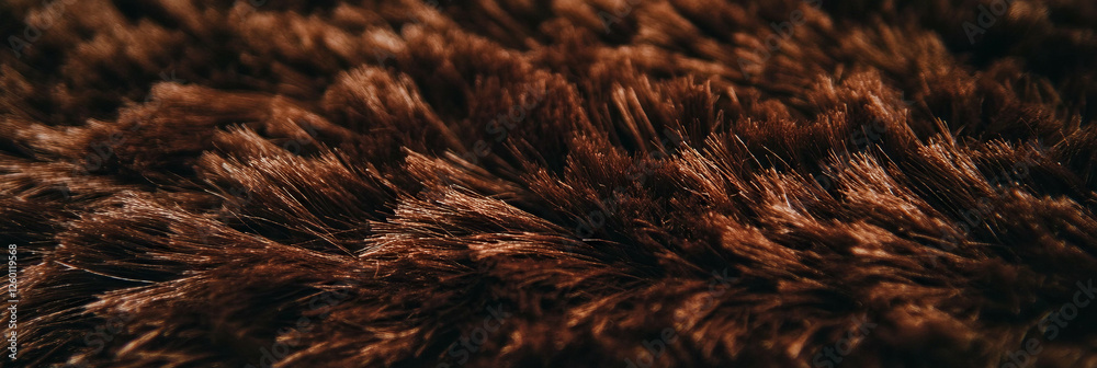 Aufkleber rich chocolate brown plush carpet texture enhances cozy living spaces with soft lighting