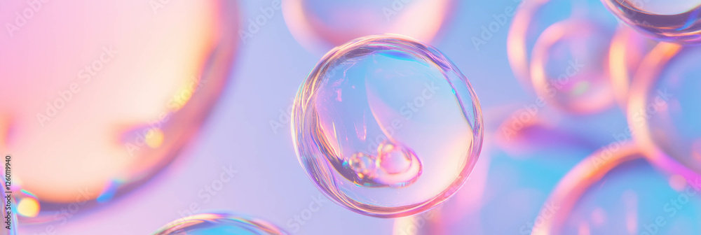 Poster Circular crystal flares with smooth edges create a vibrant and colorful display of light