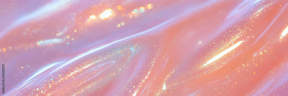 Poster Elegant clear gel texture with shimmering particles and soft light diffraction highlights