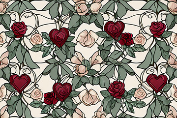 seamless background with roses