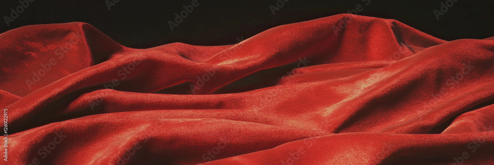 Poster crushed velvet texture in a deep red shade showcasing rich shadows and unique surface detail