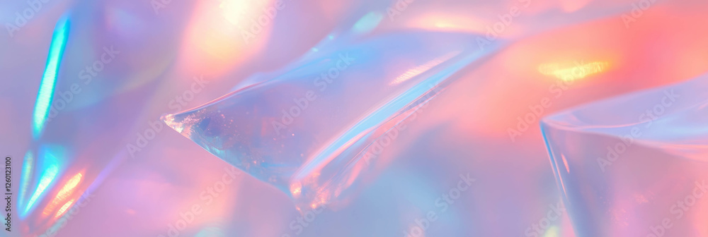 Poster crystal clear gel texture with bright light reflections and elegant aesthetics in a clean setting