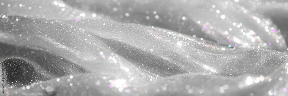 Poster crystal clear gel texture featuring microscopic fibers and shimmering light diffusion