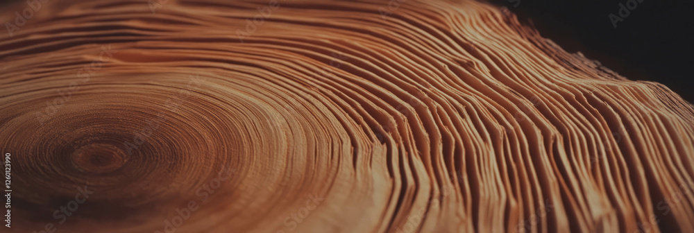 Poster exploration of dark beige paper texture showcasing tree ring patterns and deep grain details
