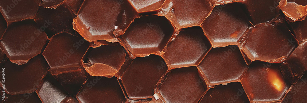 Poster unique design of dark brown cone wafer with tightly packed hexagonal texture