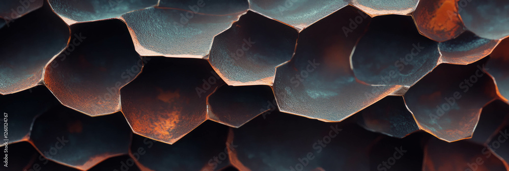 Poster dark brown cone wafer texture featuring tightly packed hexagonal patterns
