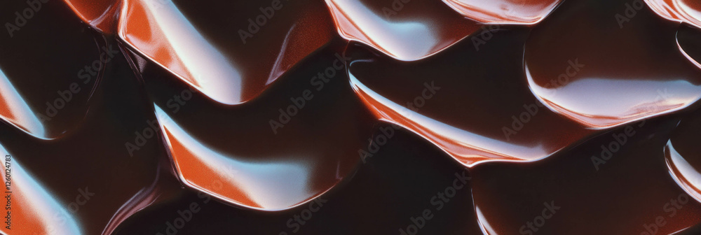 Poster Unique dark brown cone wafer texture features jagged lines and distorted diamond grids