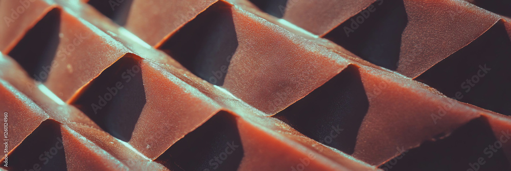 Poster dark brown cone wafer texture with thick overlapping lines and distorted diamond grids