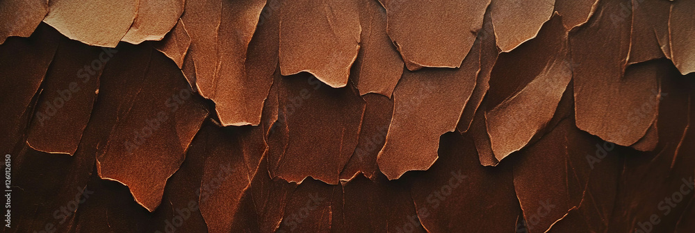 Poster textured dark brown paper featuring vertical fibers and rough finish with layered surface details
