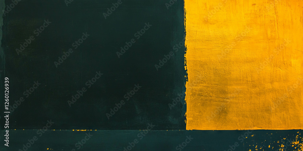 Aufkleber dark gold wall texture with deep grunge patterns and shadows enhancing its aged appearance