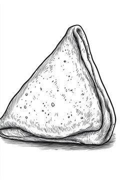black and white samosa drawing clip art preview