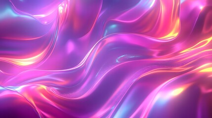 Fototapeta premium Shiny iridescent material exhibiting various shades of pink and purple