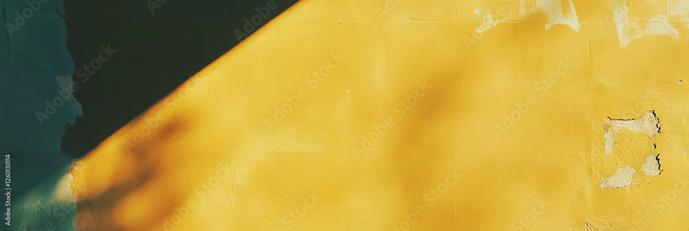 Poster deep pastel yellow wall texture with subtle grunge patterns and dark shadows revealing character