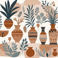 traditional pattern design art work  on vase 