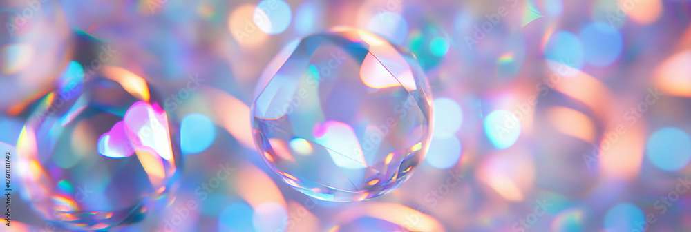 Poster Dense cluster of vibrant crystal flares creating a dazzling display of light